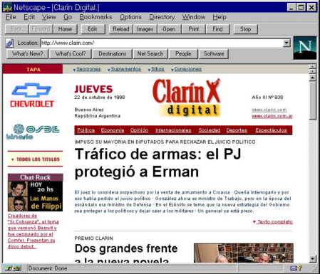 Home page de Clarin